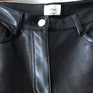 Wilfred Black  Vegan Leather-Style Trousers NWOT